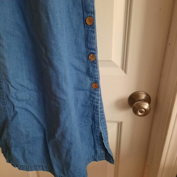 Vintage 90s J.G. Hook Midi Dress Womens Large Blue Denim Pinafore Jumper Modest - Picture 5 of 11